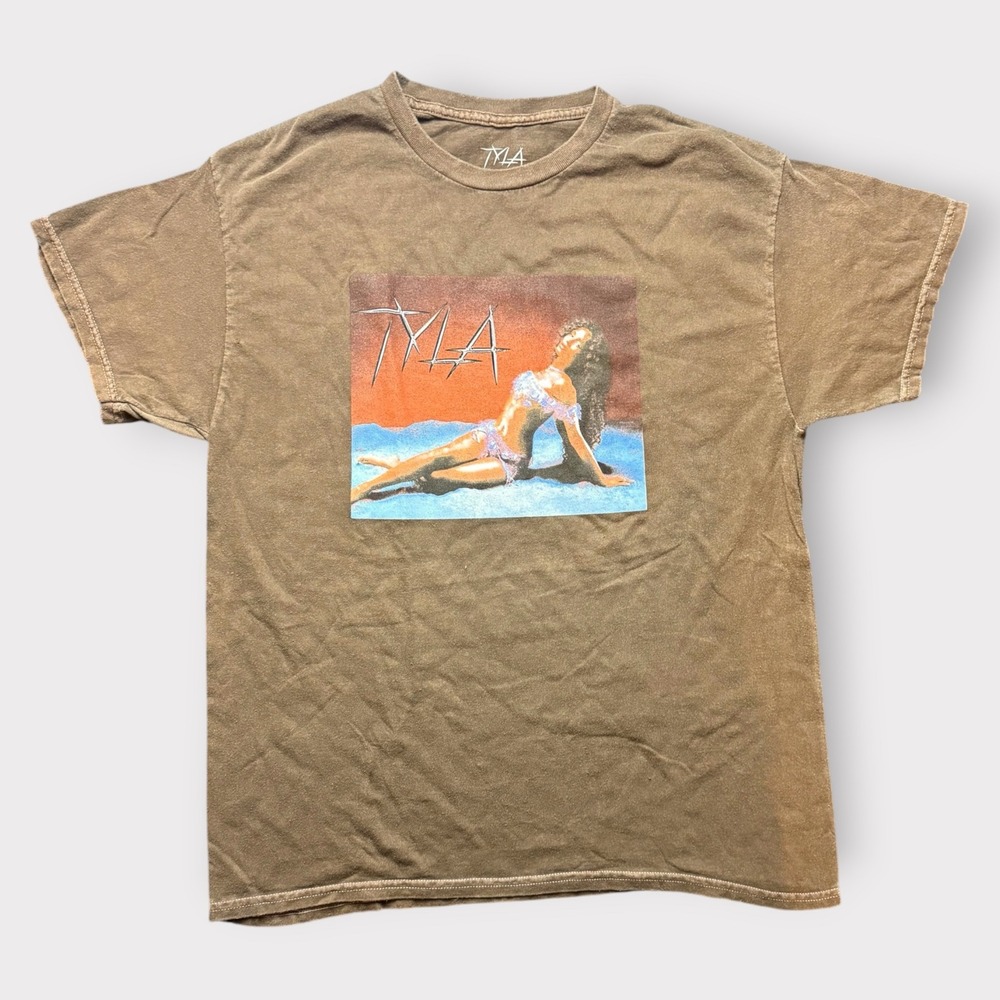 Tyla Official Graphic Tour T-Shirt Brown Cotton Medium TYL24FNTS06